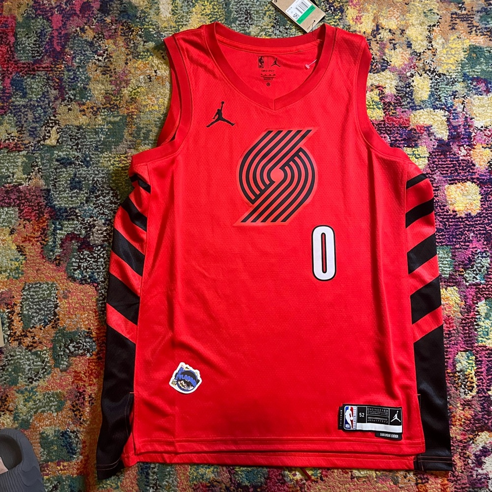 Damian Lillard Portland Trailblazers Jordan Swingman Jersey Statement Edition